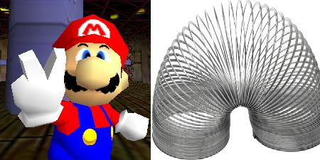Can Mario defeat the thing that makes a slinky sound?
